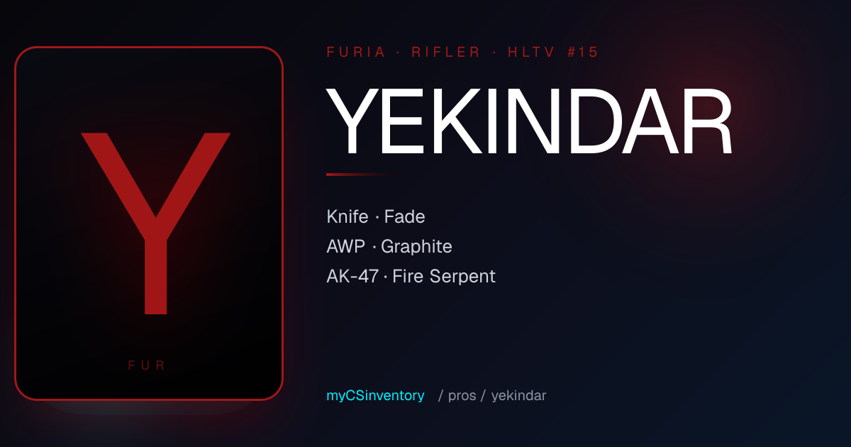 YEKINDAR CS2 Inventory: Karambit Fade & AK-47 Fire Serpent